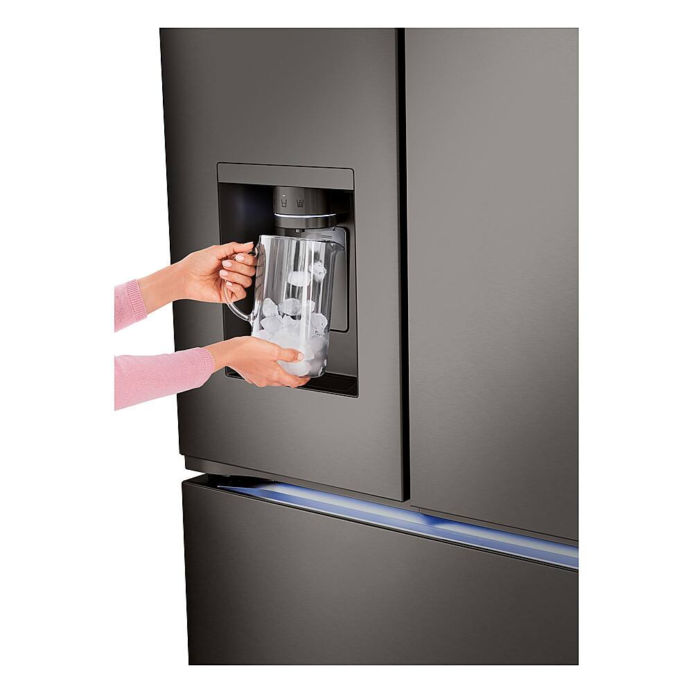 Alt View 19. LG - Standard-Depth MAX 30.7 Cu. Ft. French Door Smart Refrigerator with Tall Ice and Water Dispenser - Black Stainless Steel.