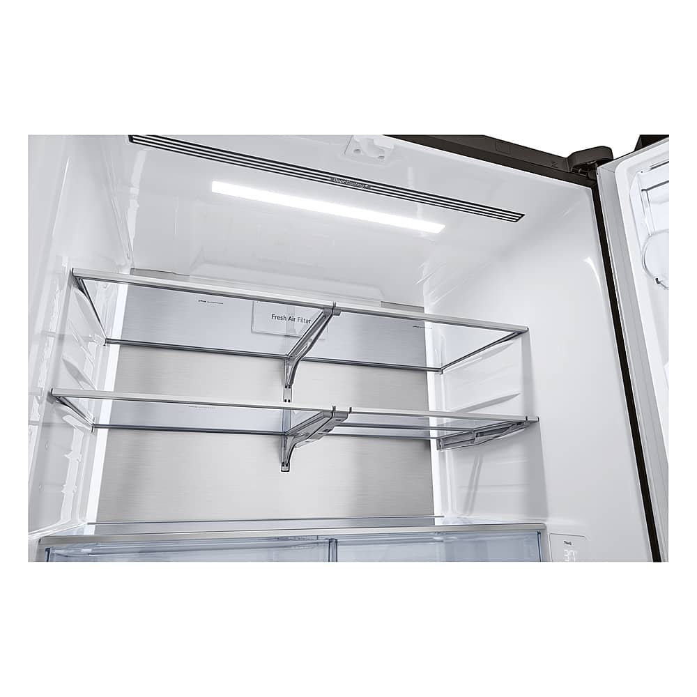 Alt View 21. LG - Standard-Depth MAX 30.7 Cu. Ft. French Door Smart Refrigerator with Tall Ice and Water Dispenser - Black Stainless Steel.