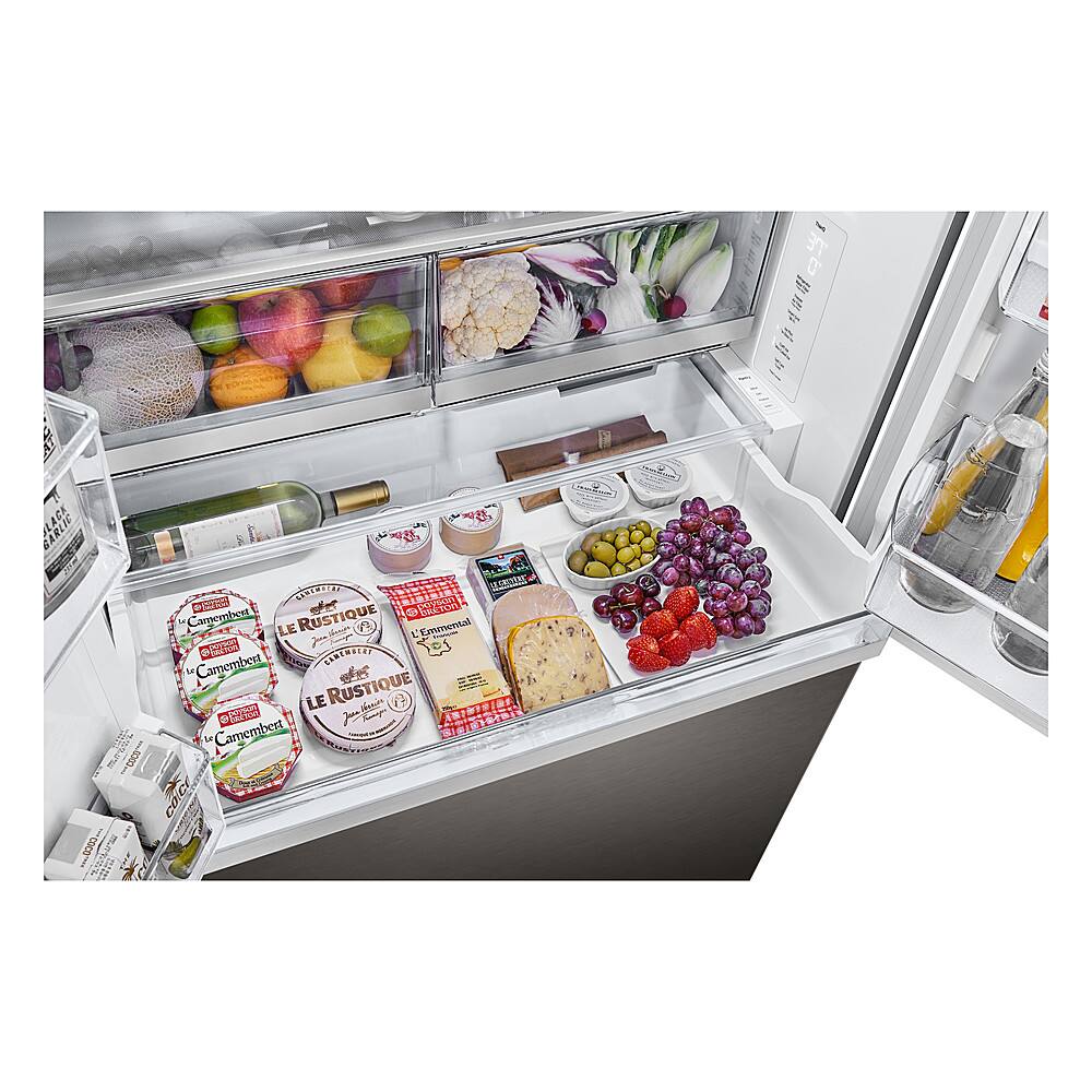 Alt View 24. LG - Standard-Depth MAX 30.7 Cu. Ft. French Door Smart Refrigerator with Tall Ice and Water Dispenser - Black Stainless Steel.