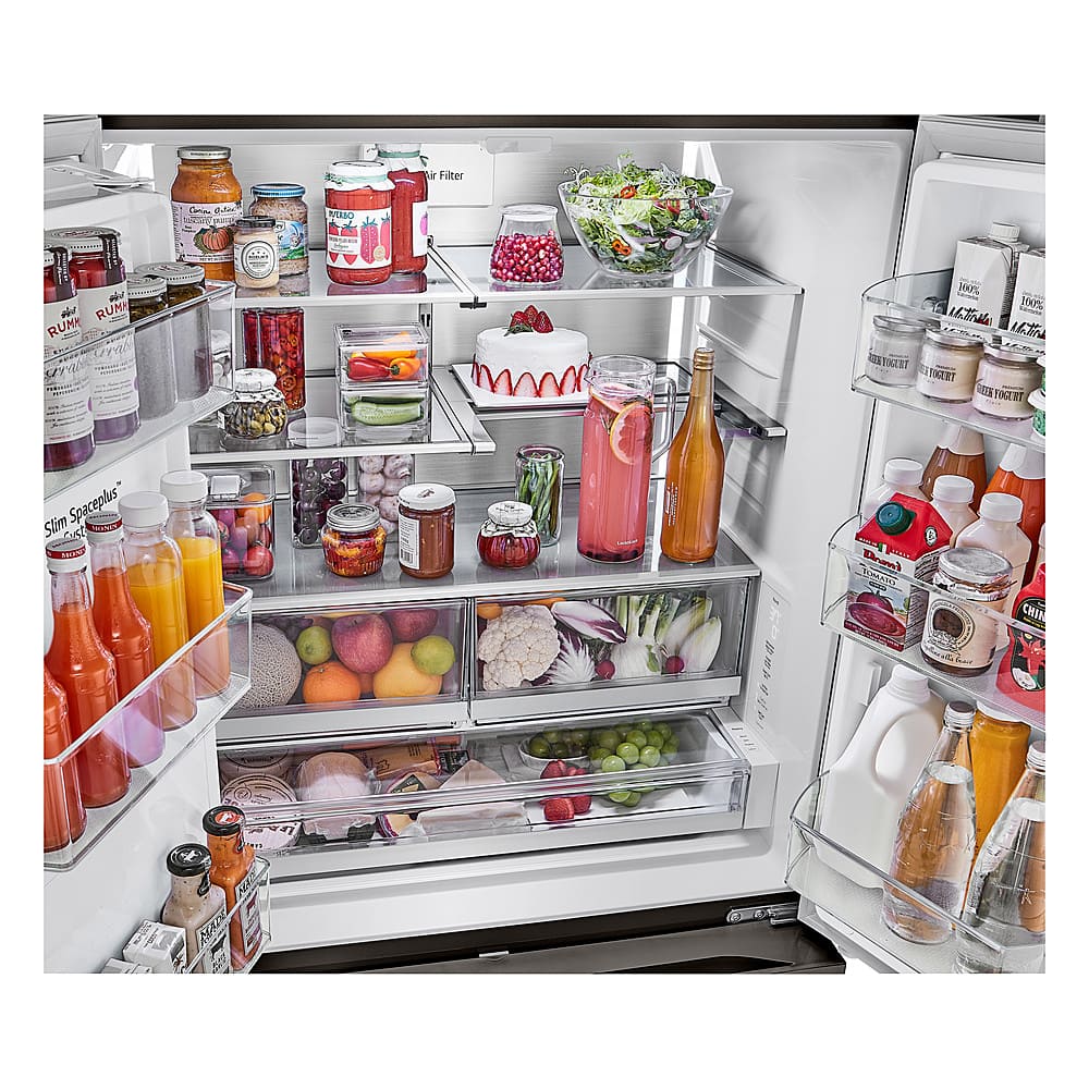 Alt View 28. LG - Standard-Depth MAX 30.7 Cu. Ft. French Door Smart Refrigerator with Tall Ice and Water Dispenser - Black Stainless Steel.
