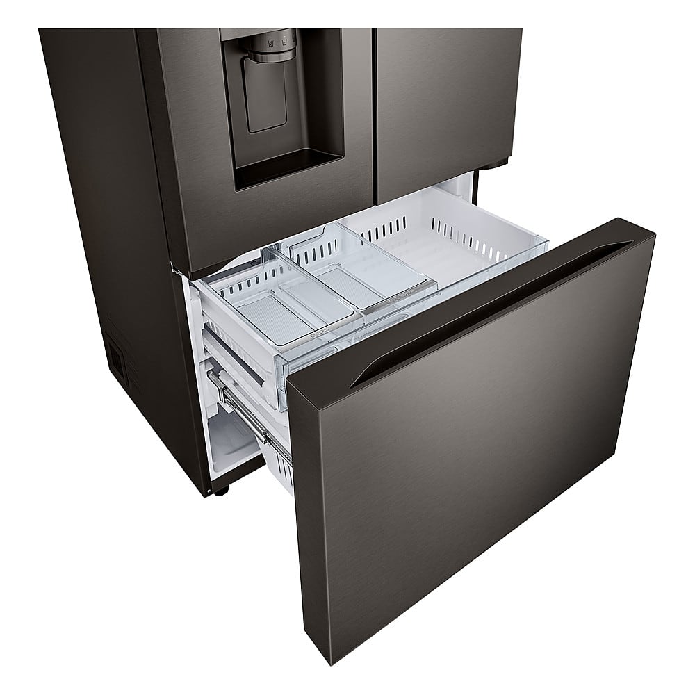Alt View 33. LG - Standard-Depth MAX 30.7 Cu. Ft. French Door Smart Refrigerator with Tall Ice and Water Dispenser - Black Stainless Steel.