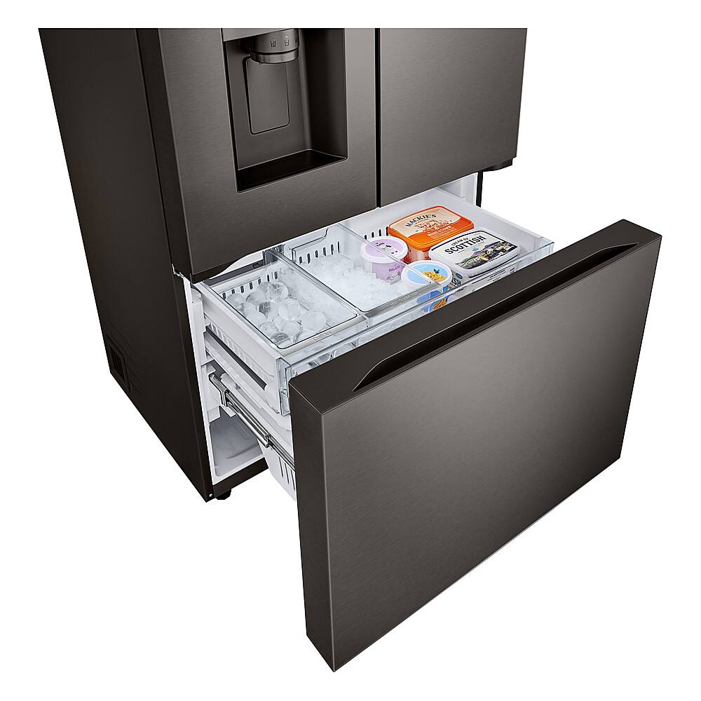 Alt View 34. LG - Standard-Depth MAX 30.7 Cu. Ft. French Door Smart Refrigerator with Tall Ice and Water Dispenser - Black Stainless Steel.