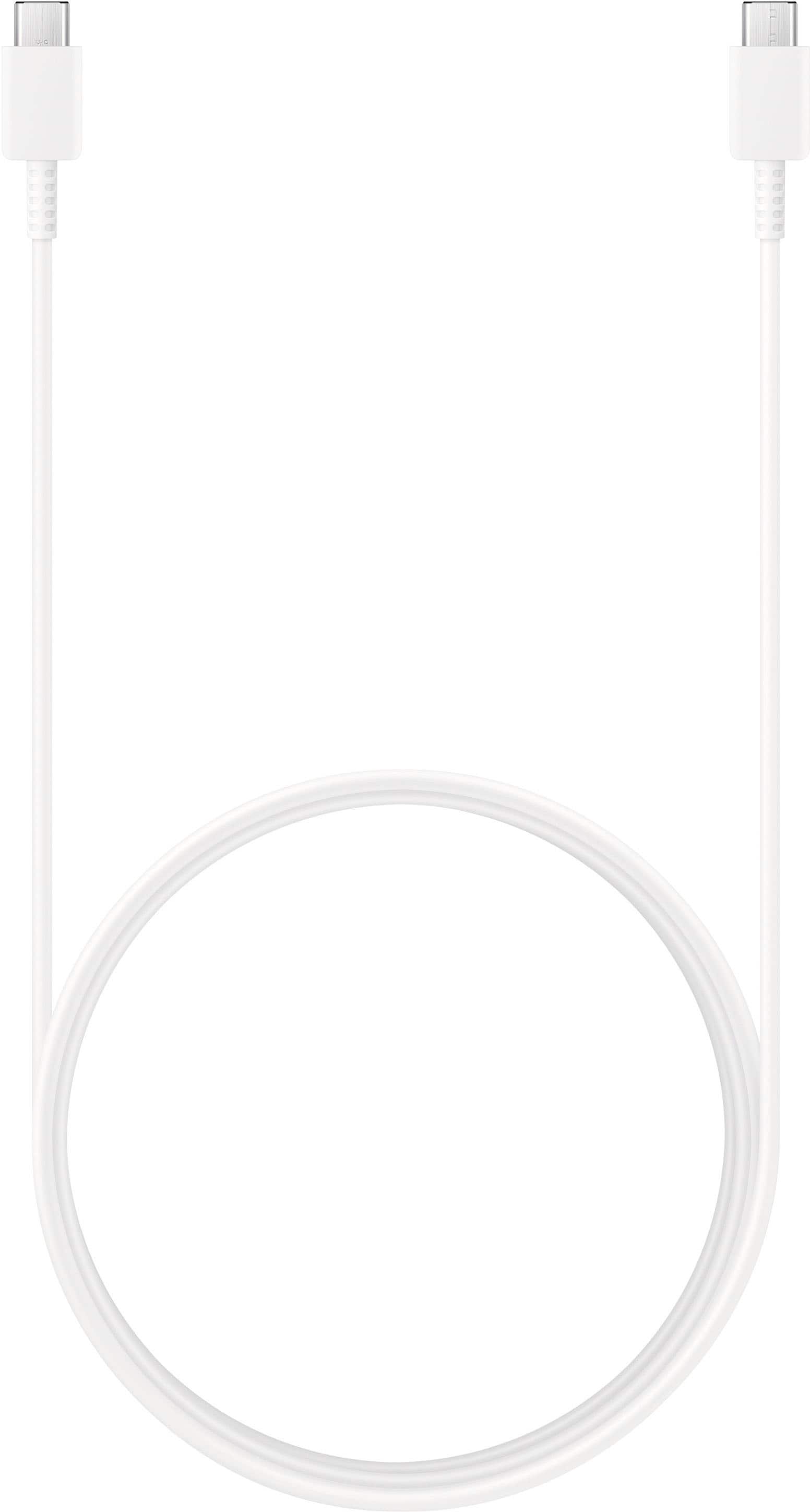 Front. Samsung - 25W 6' USB Type C-to-USB Type C Device Cable - White.
