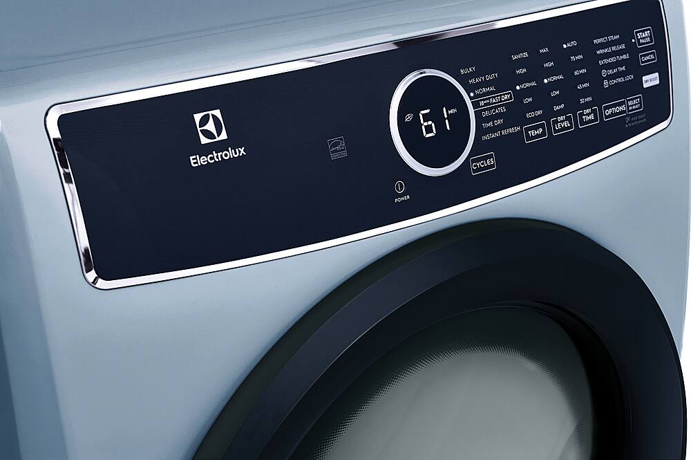 Alt View 11. Frigidaire - 8.0 Ct. Ft. Gas Dryer with Steam and Instant Refresh - Glacier Blue.