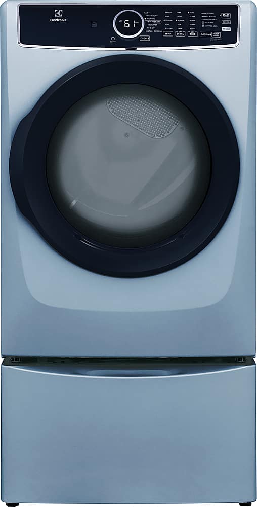 Alt View 2. Frigidaire - 8.0 Ct. Ft. Gas Dryer with Steam and Instant Refresh - Glacier Blue.