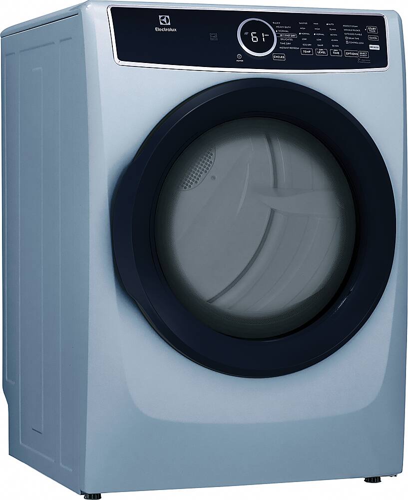 Left. Frigidaire - 8.0 Ct. Ft. Gas Dryer with Steam and Instant Refresh - Glacier Blue.