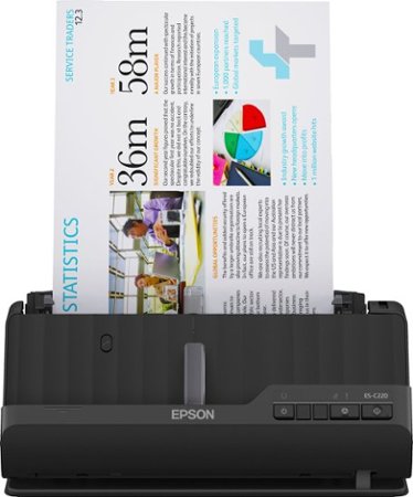 Epson - WorkForce ES-C220 Compact Desktop Document Scanner - Black
