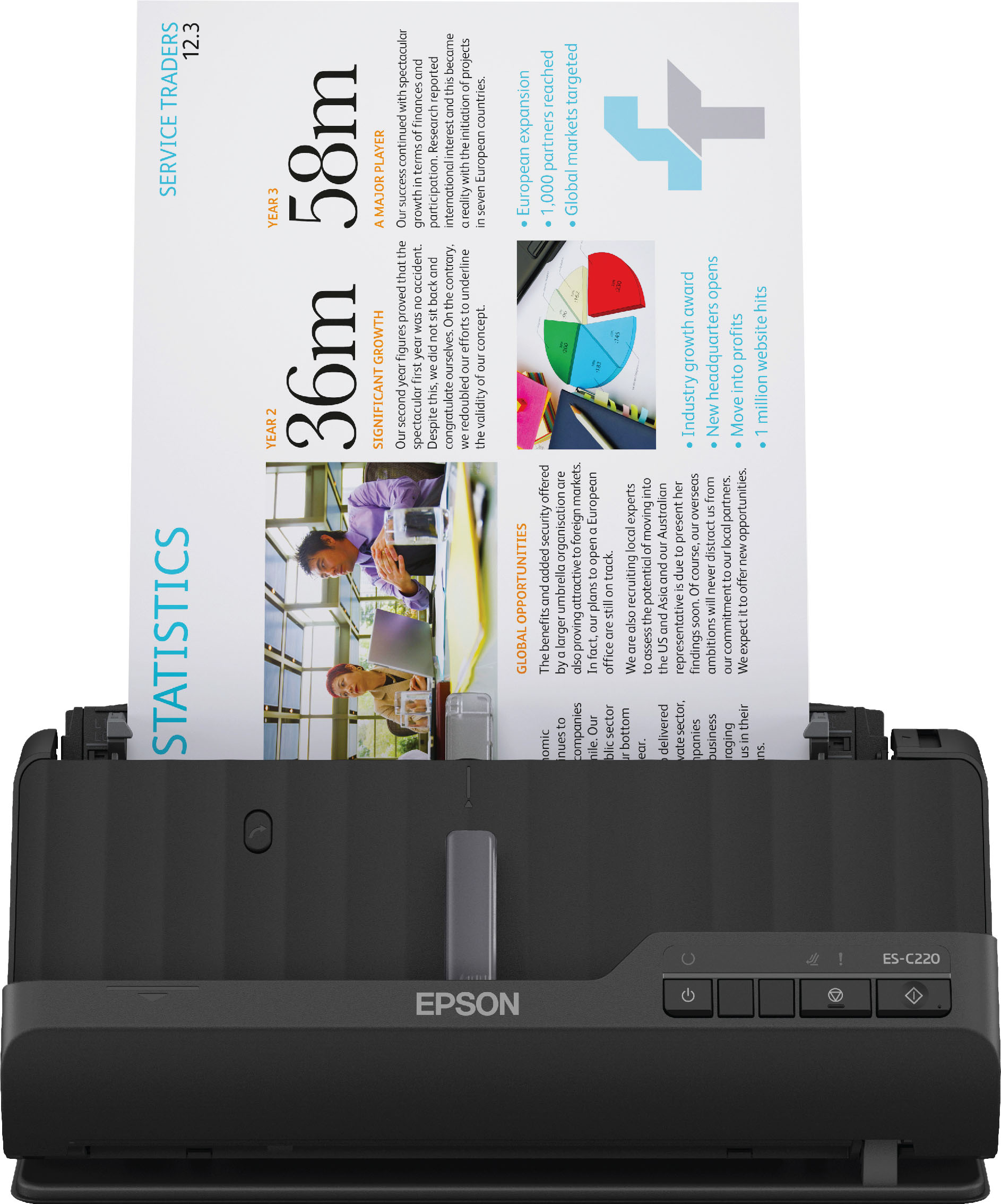 Epson WorkForce ES-C220 Compact Desktop Document Scanner Black B11B272202 -  Best Buy