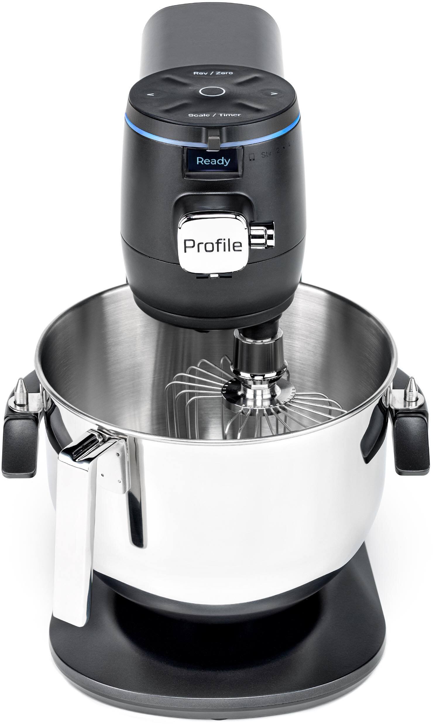 Angle. GE Profile - 7 Quart Bowl- Smart Stand Mixer with Auto Sense - Carbon Black.