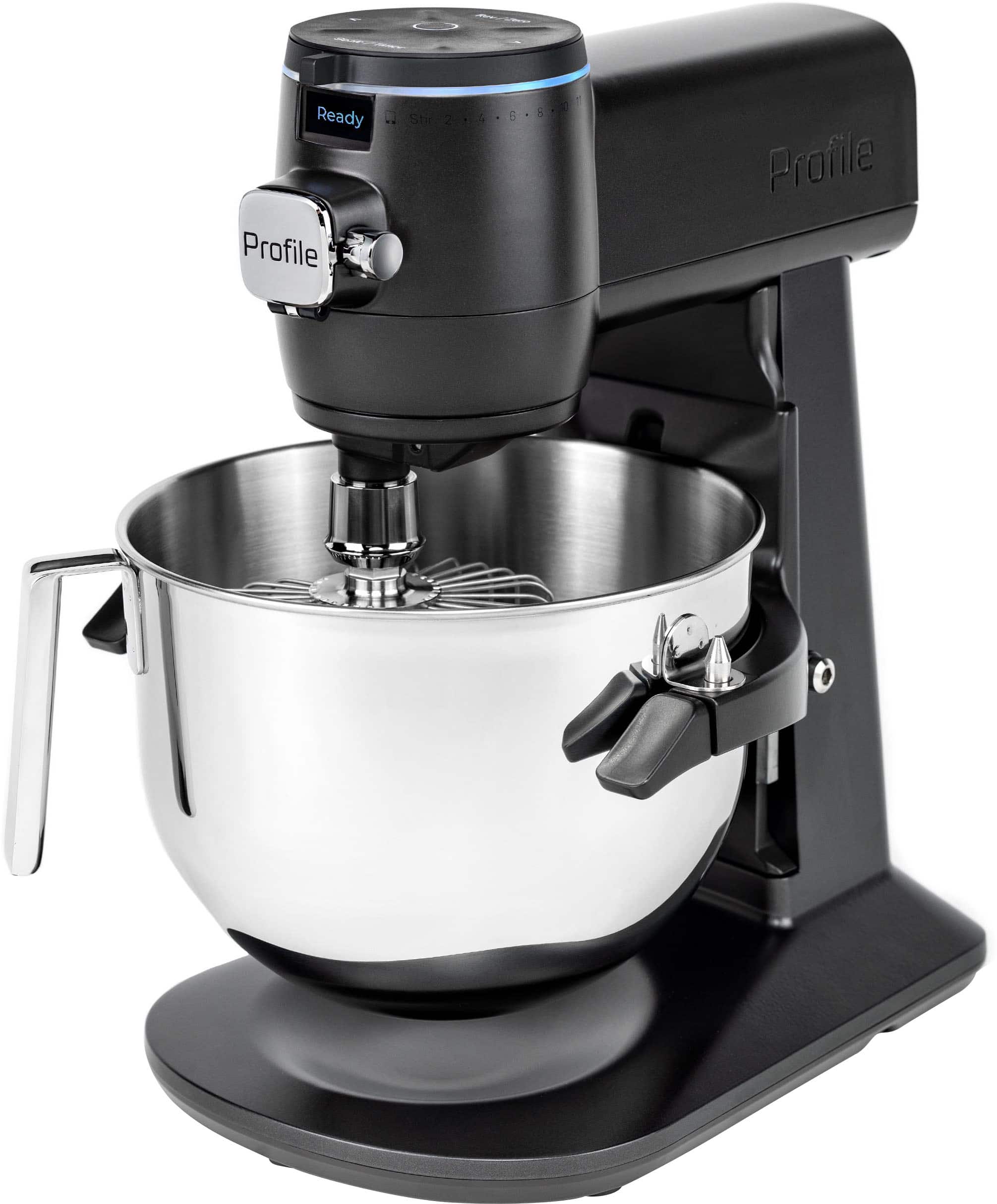 GE Profile - 7 Quart Bowl- Smart Stand Mixer with Auto Sense - Carbon Black - Front_Zoom