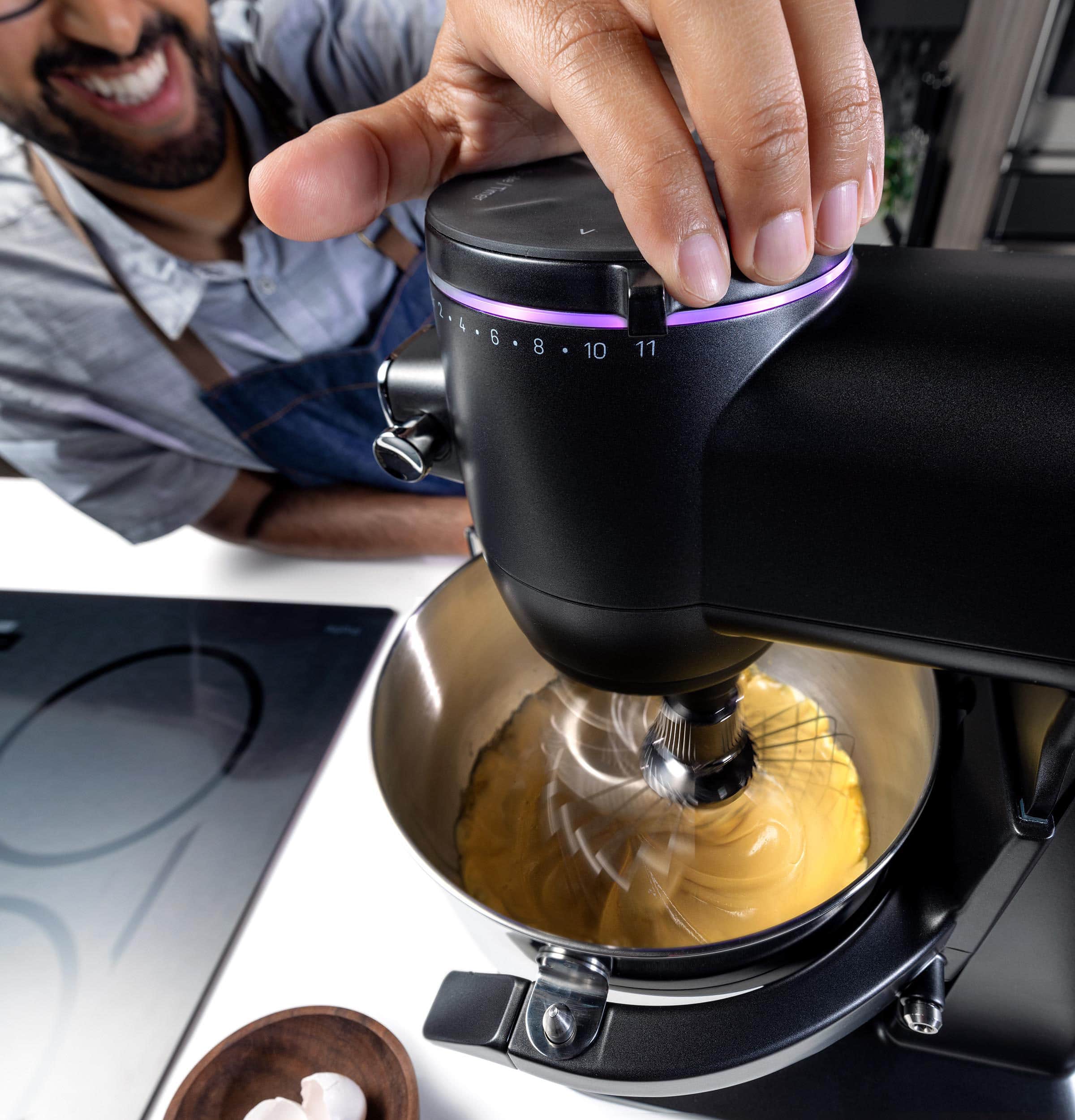 Alt View 17. GE Profile - 7 Quart Bowl- Smart Stand Mixer with Auto Sense - Carbon Black.