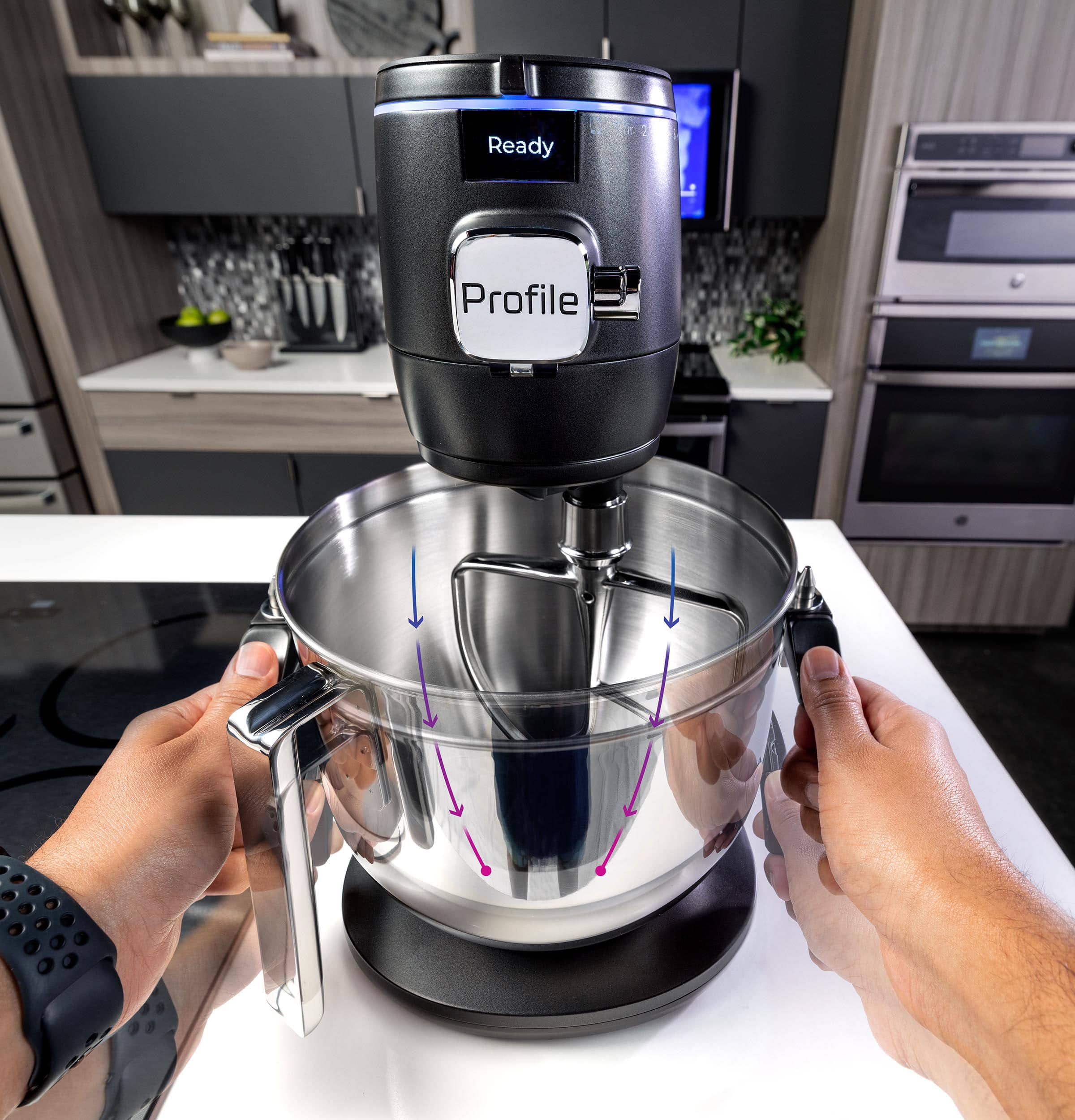 Alt View 18. GE Profile - 7 Quart Bowl- Smart Stand Mixer with Auto Sense - Carbon Black.