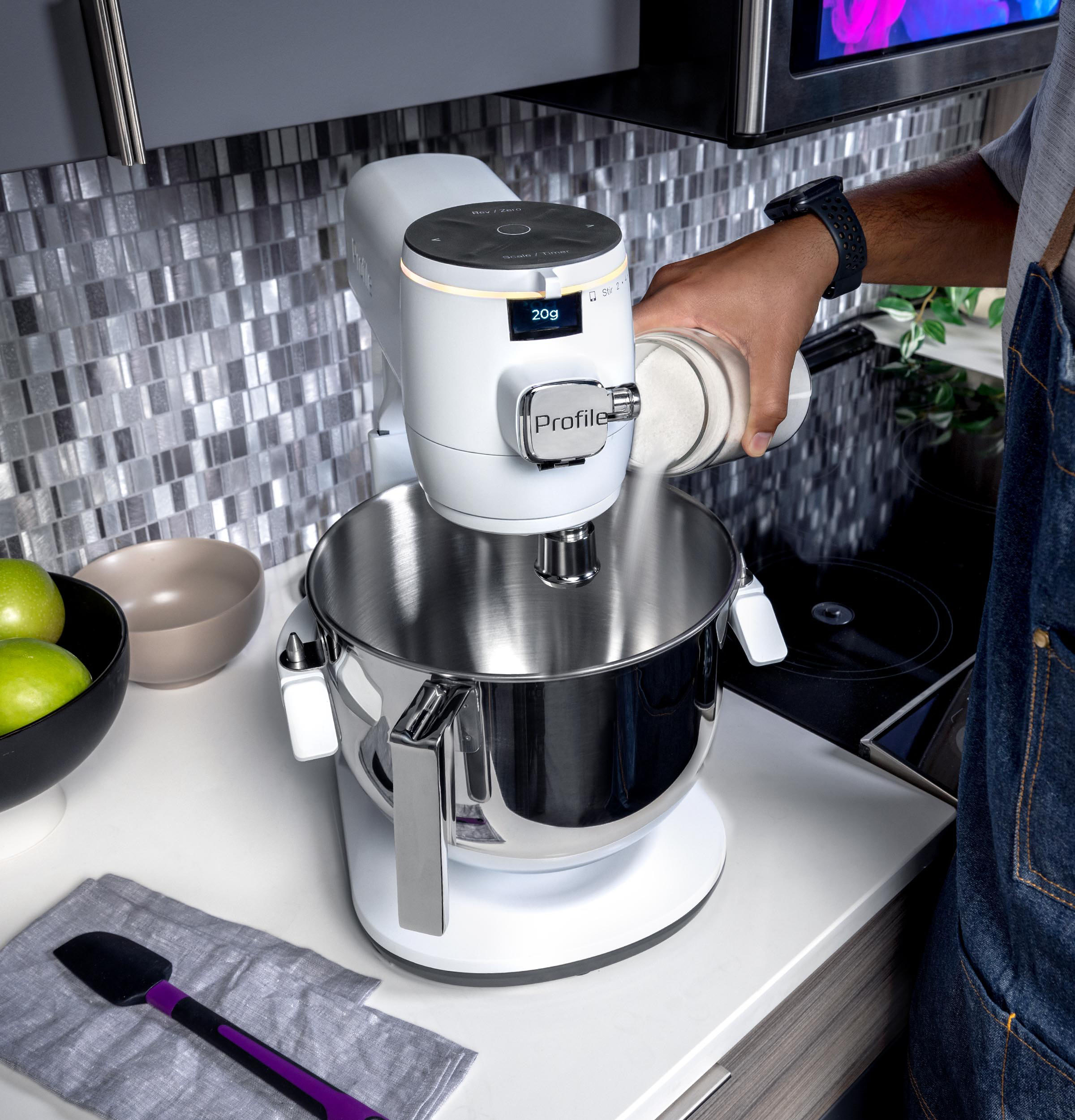 The GE Profile Smart Mixer with Auto Sense and built-in smart