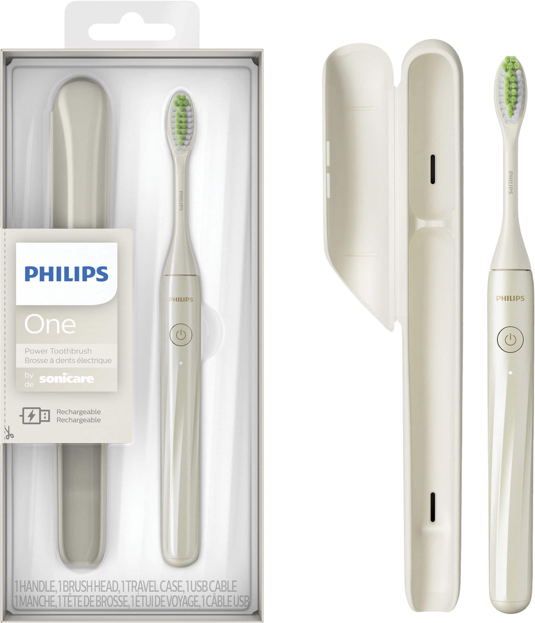 Philips - One by Sonicare Rechargeable Toothbrush - Snow - Angle_Zoom