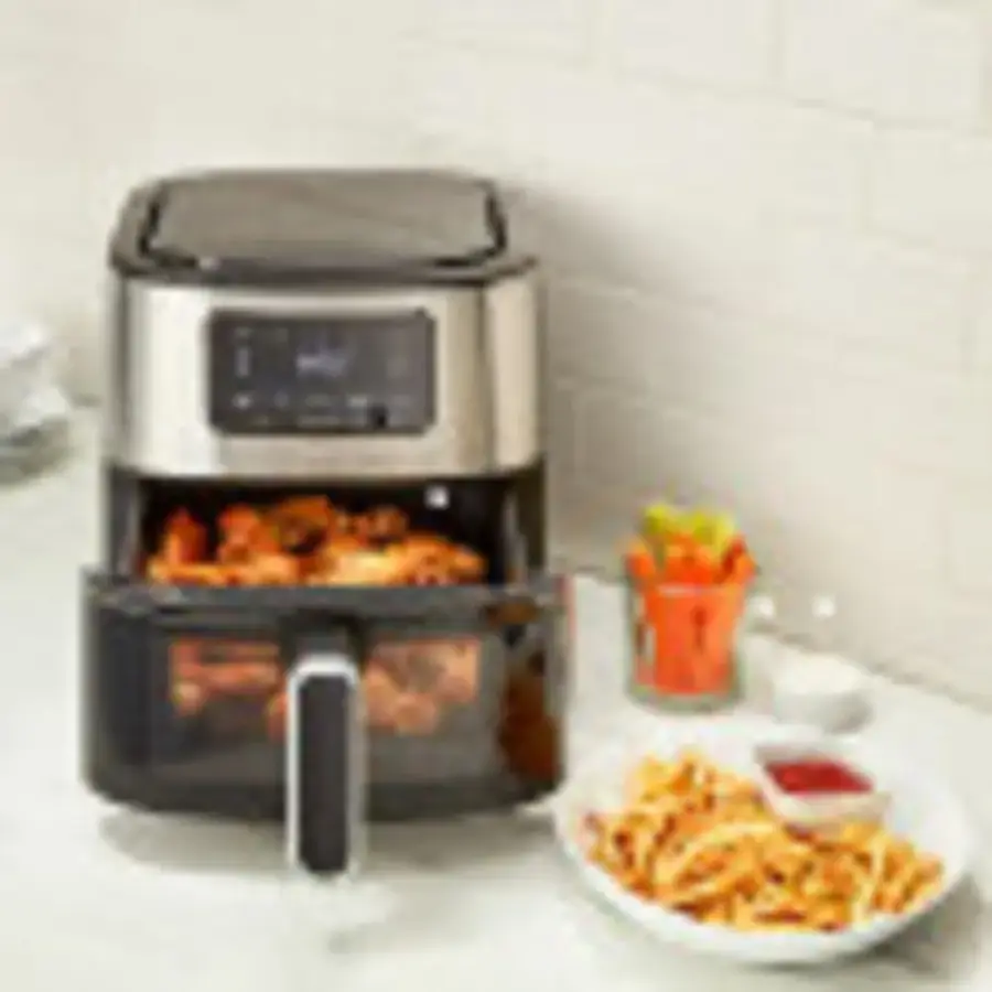 Alt View 19. Cuisinart - Basket Air Fryer - Stainless Steel and Black.