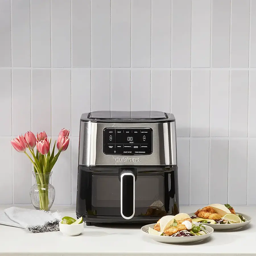 Alt View 21. Cuisinart - Basket Air Fryer - Stainless Steel and Black.