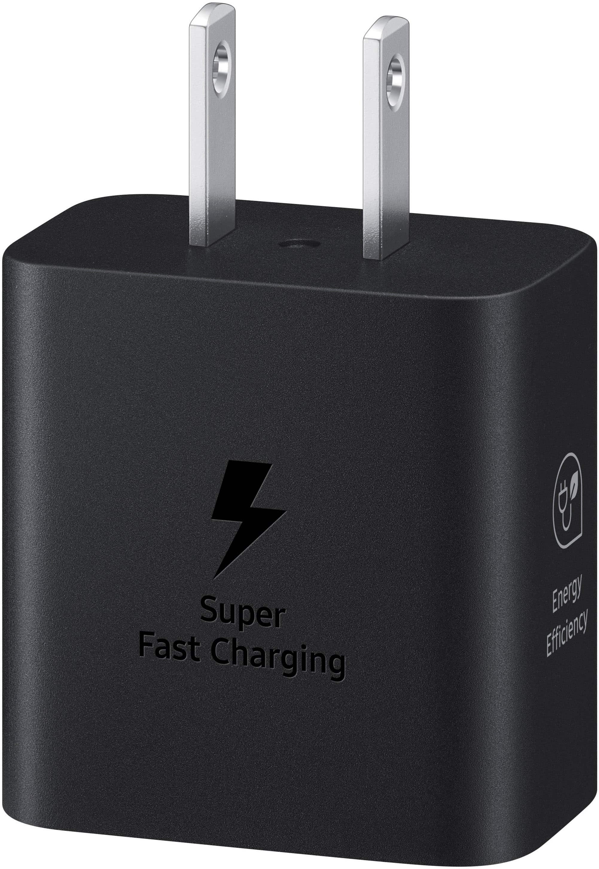 Alt View 12. Samsung - 25W Super Fast Charging Wall Charger with USB-C Cable - Black.