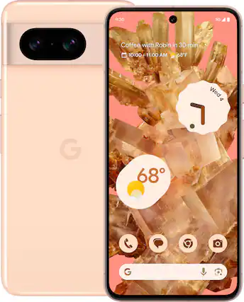 Front. Google - Pixel 8 128GB (Unlocked) - Rose.