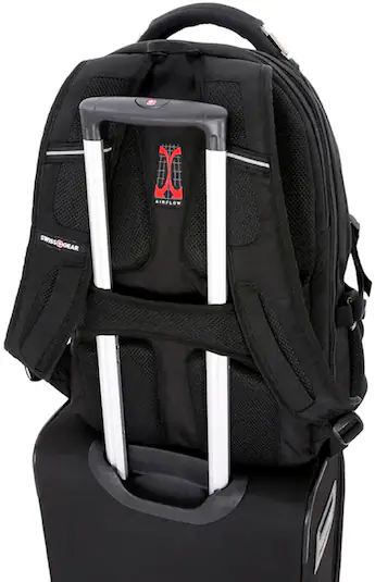 1969 scansmart laptop backpack Swissgear 1900 a webbing daisy chain and carabiner to attach gear to when youre on the go SWISSGEAR 1900 ScanSmart LAPTOP BACKPACK