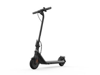 Segway - Ninebot E2 Electric Scooter w/15.5 mi Max Operating Range & 12.4 mph Max Speed - Black - Front_Zoom