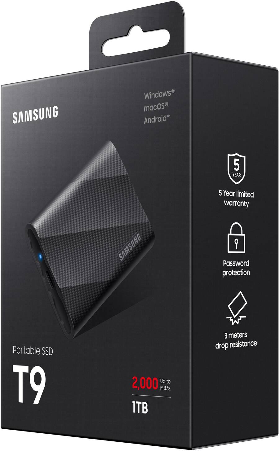 Samsung T9 Portable SSD 1TB, Up to 2,000MB/s , USB 3.2 Gen2 Samsung T9 Portable SSD 1TB, Up to 2,000MB/s , USB 3.2 Gen2