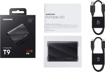 Samsung T9 Portable SSD 2TB, Up to 2,000MB/s, USB 3.2 Gen2 Black Samsung T9 Portable SSD 2TB, Up to 2,000MB/s, USB 3.2 Gen2 Black