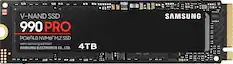 Front. Samsung - 990 PRO 4TB Internal SSD PCle Gen 4x4 NVMe - Black.