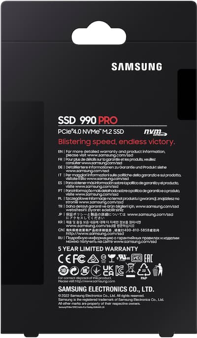Samsung 990 PRO 4TB Internal SSD PCle Gen 4x4 NVMe MZ-V9P4T0B/AM Samsung 990 PRO 4TB Internal SSD PCle Gen 4x4 NVMe MZ-V9P4T0B/AM