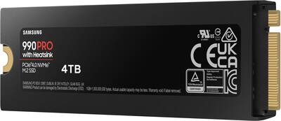 Samsung 990 PRO 4TB Internal SSD PCIe Gen 4x4 NVMe with Heatsink Samsung 990 PRO 4TB Internal SSD PCIe Gen 4x4 NVMe with Heatsink