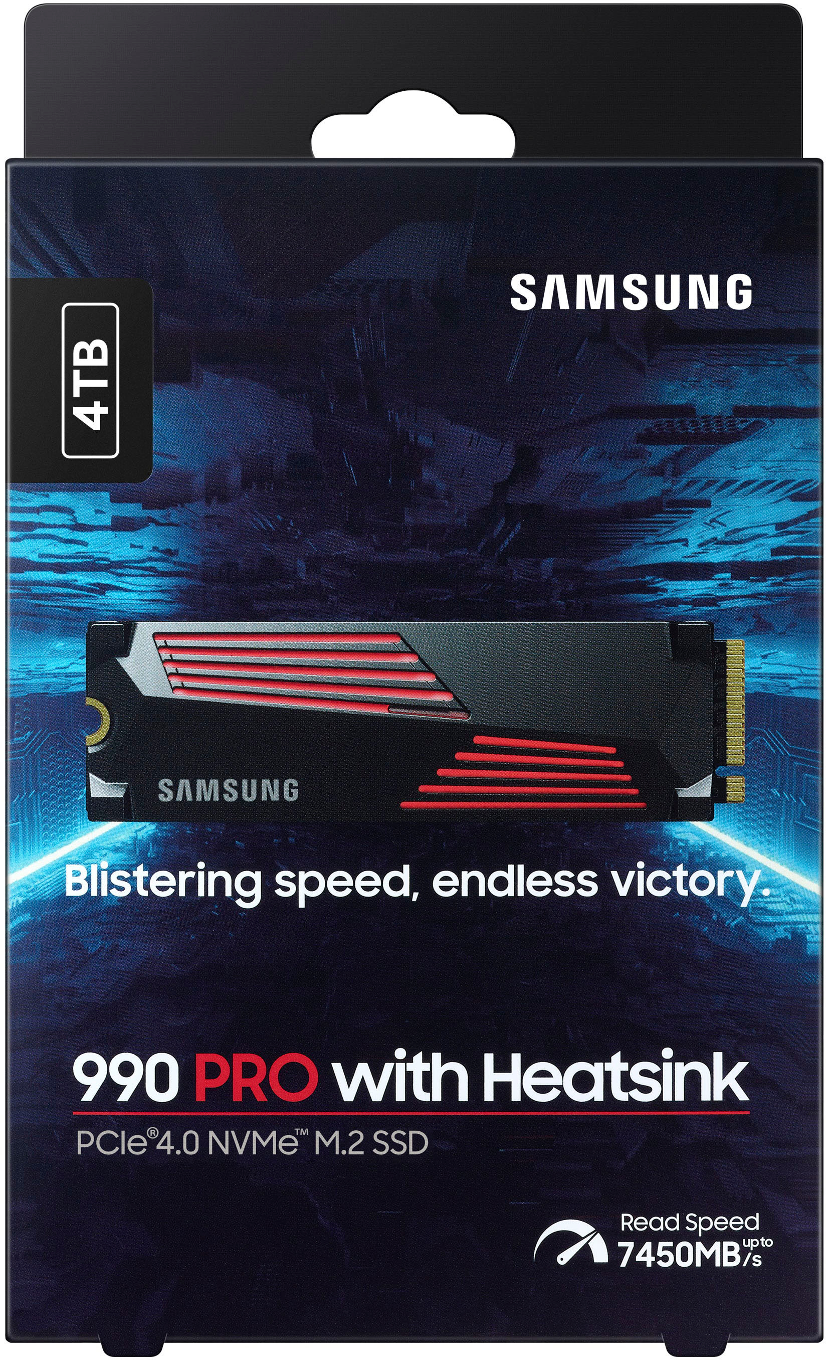  SAMSUNG 990 PRO w/Heatsink SSD 4TB, PCIe Gen4 M.2 2280 Internal  Solid State Hard Drive, Seq. Read Speeds Up to 7,450MB/s for High End  Computing, Workstations, Compatible w/Playstation 5, MZ-V9P4T0CW 