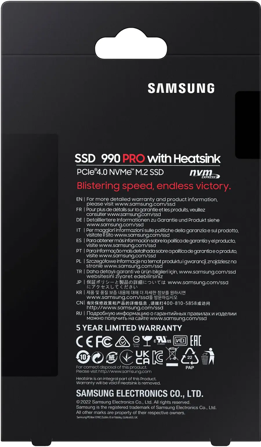 Alt View 18. Samsung - Samsung - 990 PRO 4TB Internal SSD PCIe Gen 4x4 NVMe with Heatsink for PS5 - Black/Red.