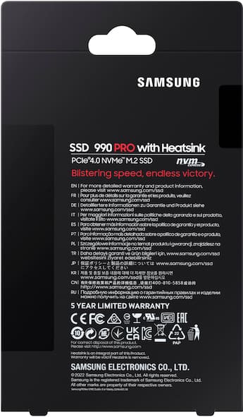 Samsung 990 PRO 4TB Internal SSD PCIe Gen 4x4 NVMe with Heatsink Samsung 990 PRO 4TB Internal SSD PCIe Gen 4x4 NVMe with Heatsink