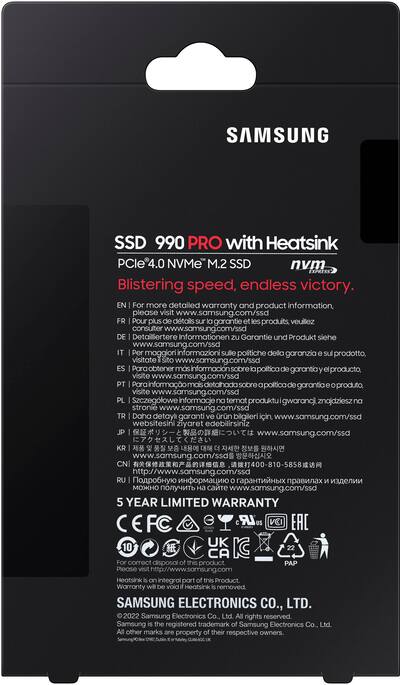 Samsung 990 PRO 4TB Internal SSD PCIe Gen 4x4 NVMe with Heatsink Samsung 990 PRO 4TB Internal SSD PCIe Gen 4x4 NVMe with Heatsink