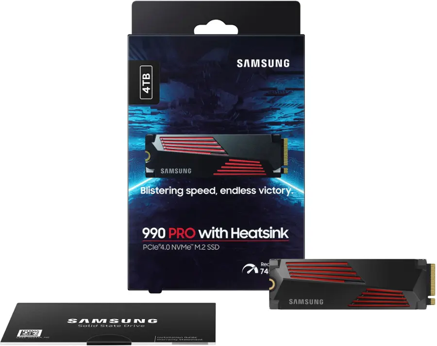 Alt View 19. Samsung - Samsung - 990 PRO 4TB Internal SSD PCIe Gen 4x4 NVMe with Heatsink for PS5 - Black/Red.