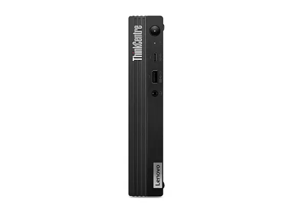 Front. Lenovo - ThinkCentre M75q Gen 2 Desktop - AMD Ryzen 5 PRO 5650GE - 16GB Memory - 256GB SSD - Black.