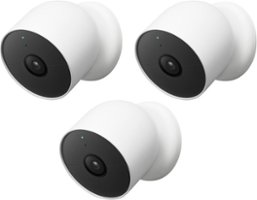 Google - Nest Cam 3 Pack Indoor/Outdoor Wire Free Security Cameras - Snow - Front_Zoom