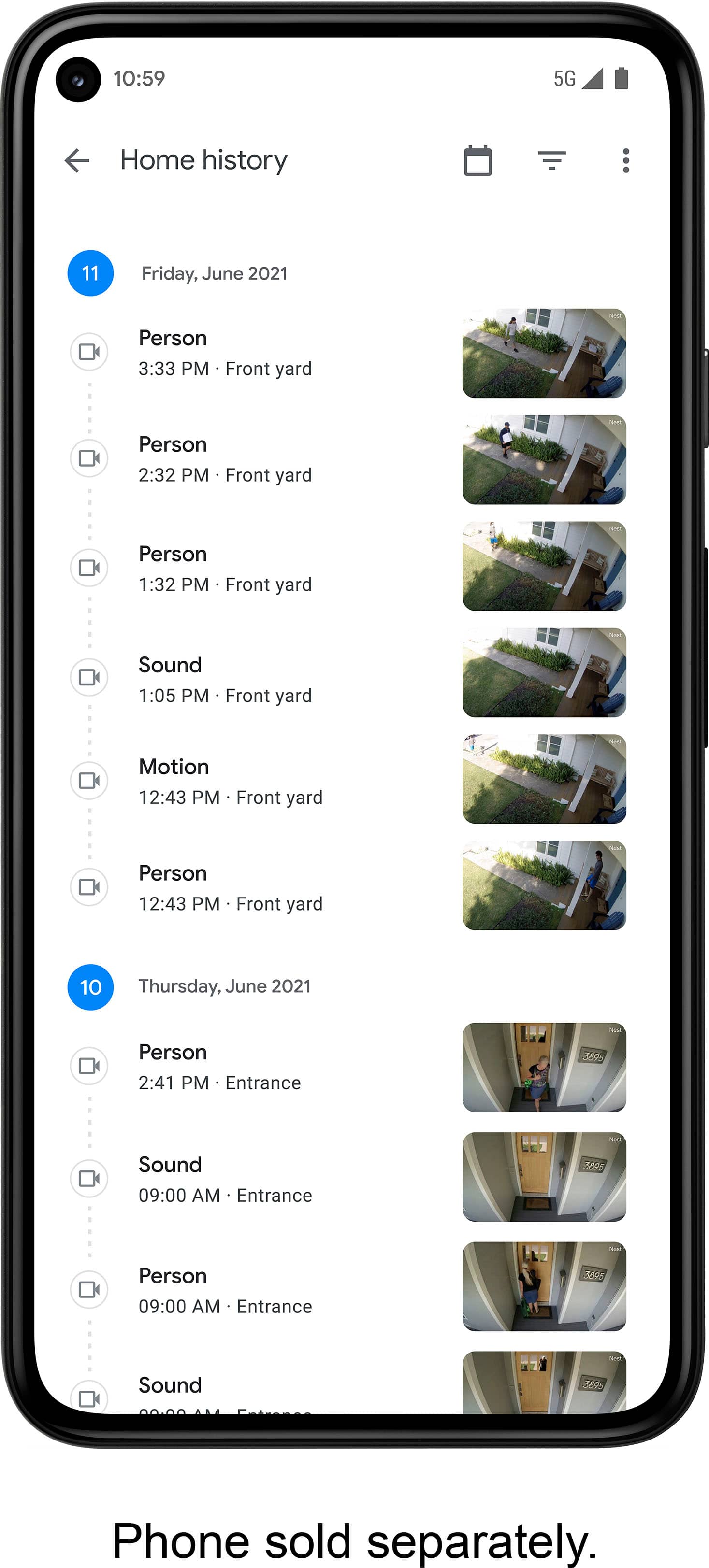 Alt View 17. Google - Nest Cam 3 Pack Indoor/Outdoor Wire Free Security Cameras - Snow.