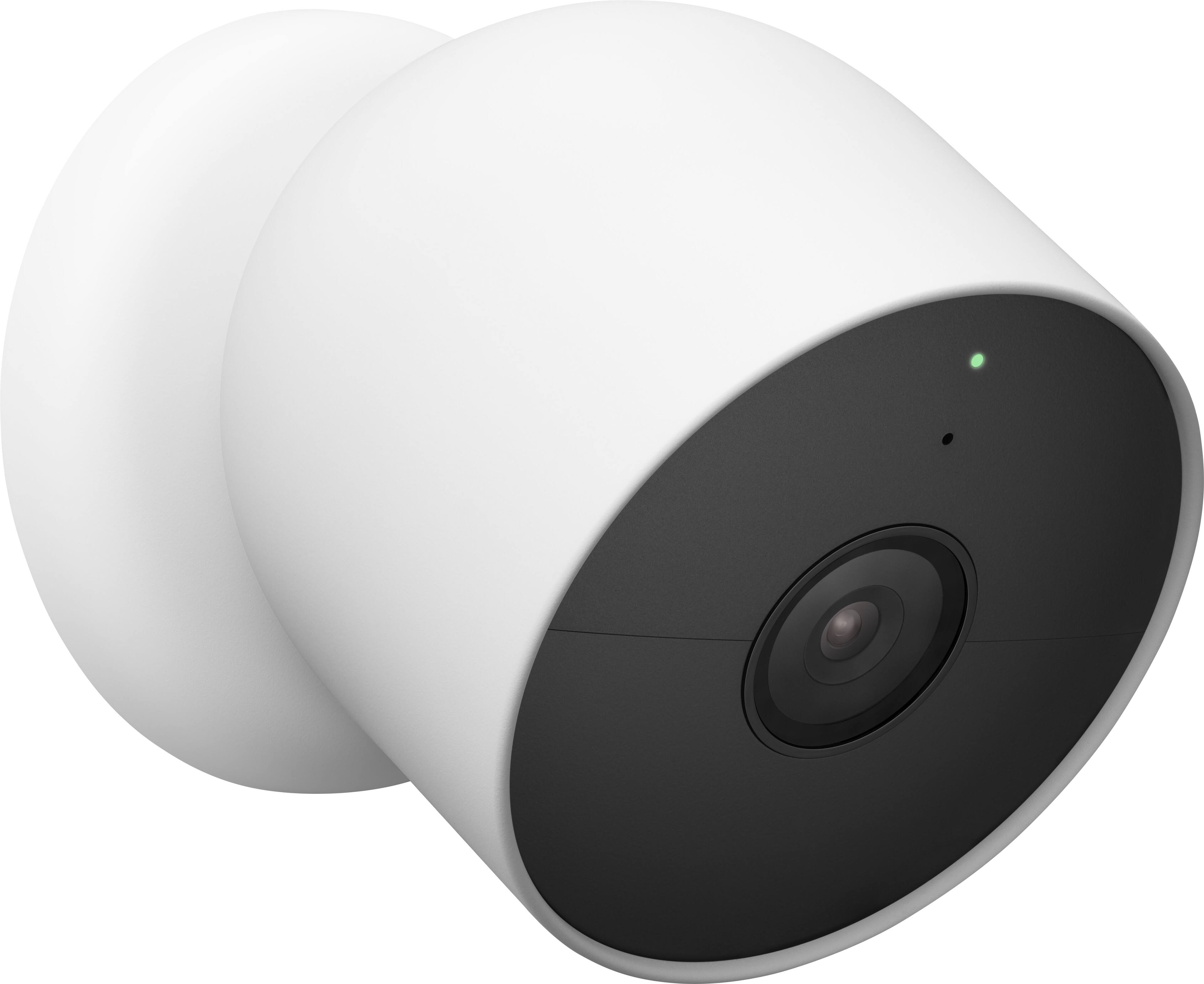 Left. Google - Nest Cam 3 Pack Indoor/Outdoor Wire Free Security Cameras - Snow.