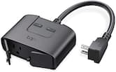 TP-Link - Tapo Smart Wi-Fi Outdoor Dual Plug - Control & Schedule Holiday Decorations & Outdoor Lights - Black