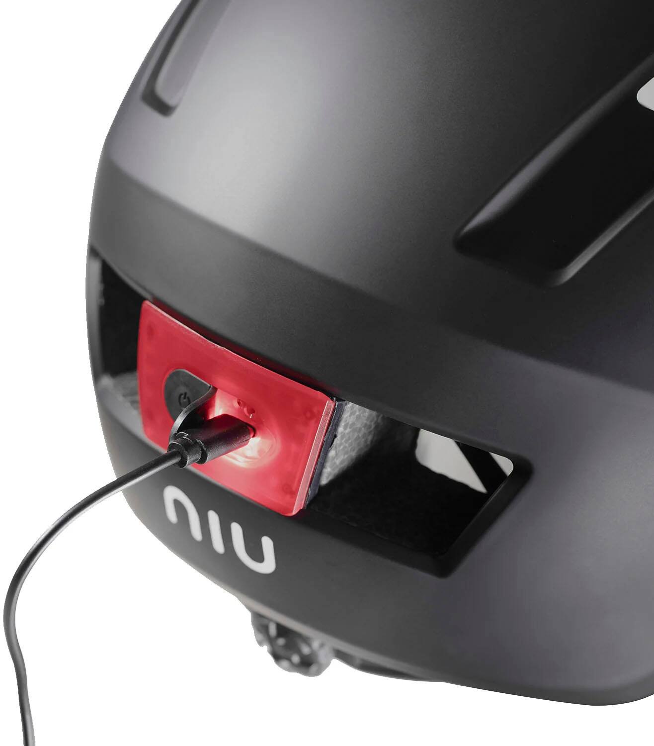 Alt View 11. NIU - Electric Scooter Helmet with LED Light - Black.