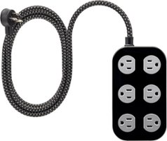 Cordinate 6-Outlet Surge Protector with 8ft Cord - Black/Gray - Front_Zoom