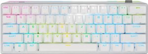 CORSAIR - K70 Pro Mini Wireless 60% RGB Mechanical Cherry MX SPEED Linear Switch Gaming Keyboard with swappable MX switches - White - Front_Zoom