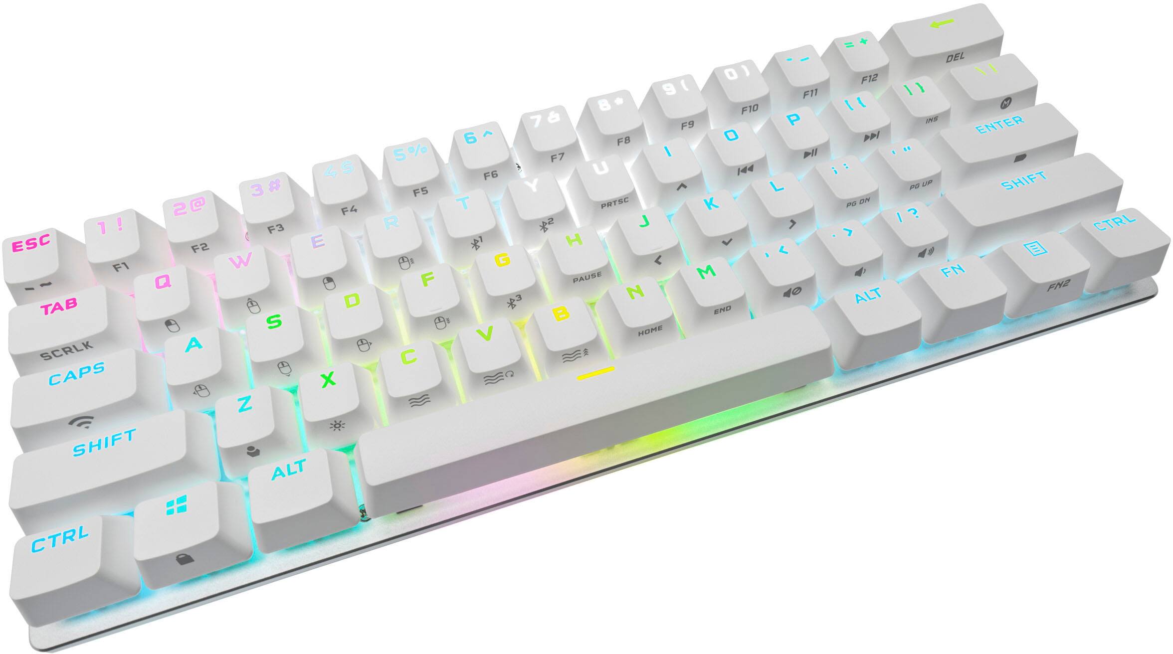 Alt View 11. CORSAIR - K70 Pro Mini Wireless 60% RGB Mechanical Cherry MX SPEED Linear Switch Gaming Keyboard with swappable MX switches - White.
