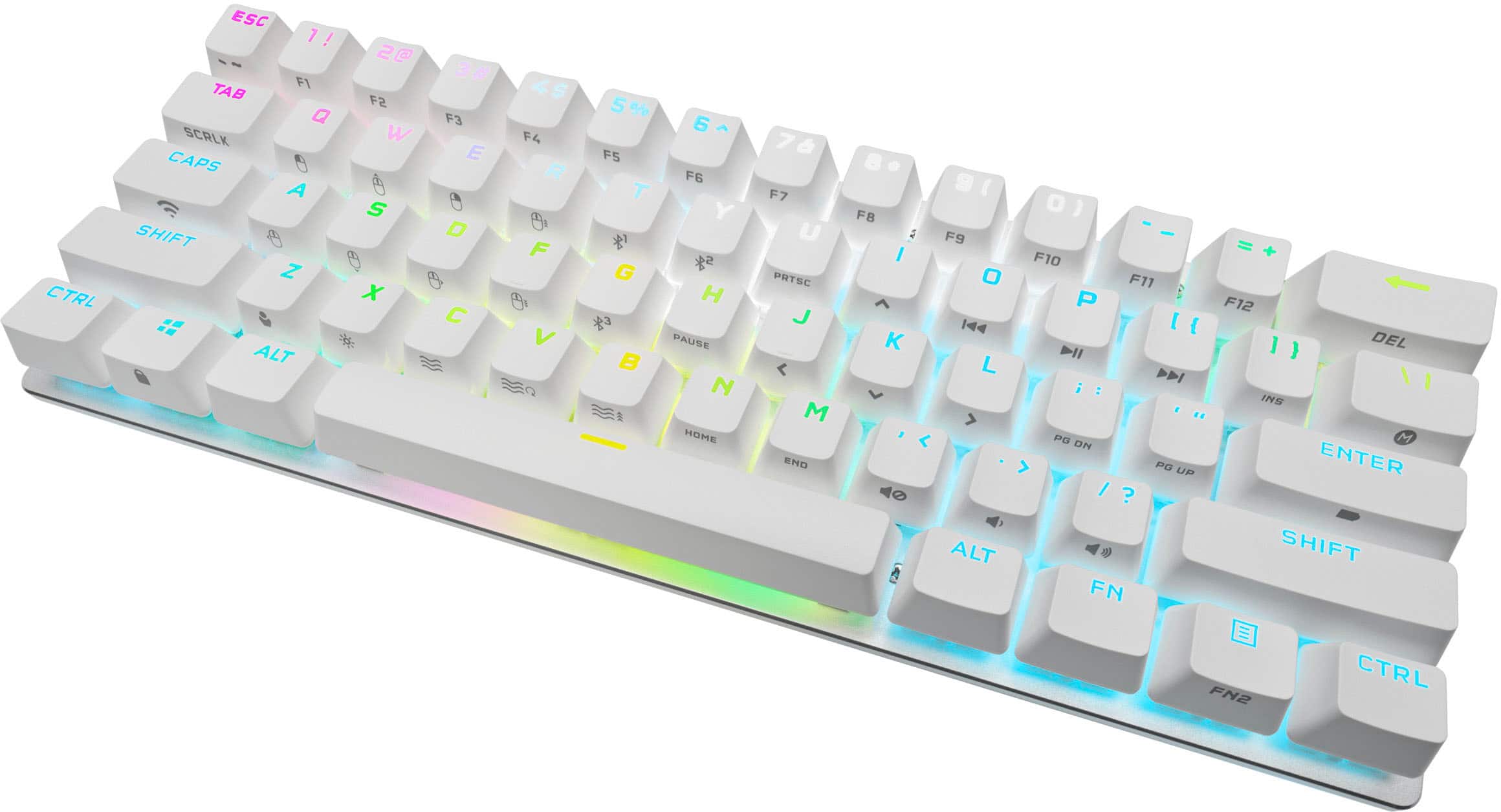 Alt View 12. CORSAIR - K70 Pro Mini Wireless 60% RGB Mechanical Cherry MX SPEED Linear Switch Gaming Keyboard with swappable MX switches - White.