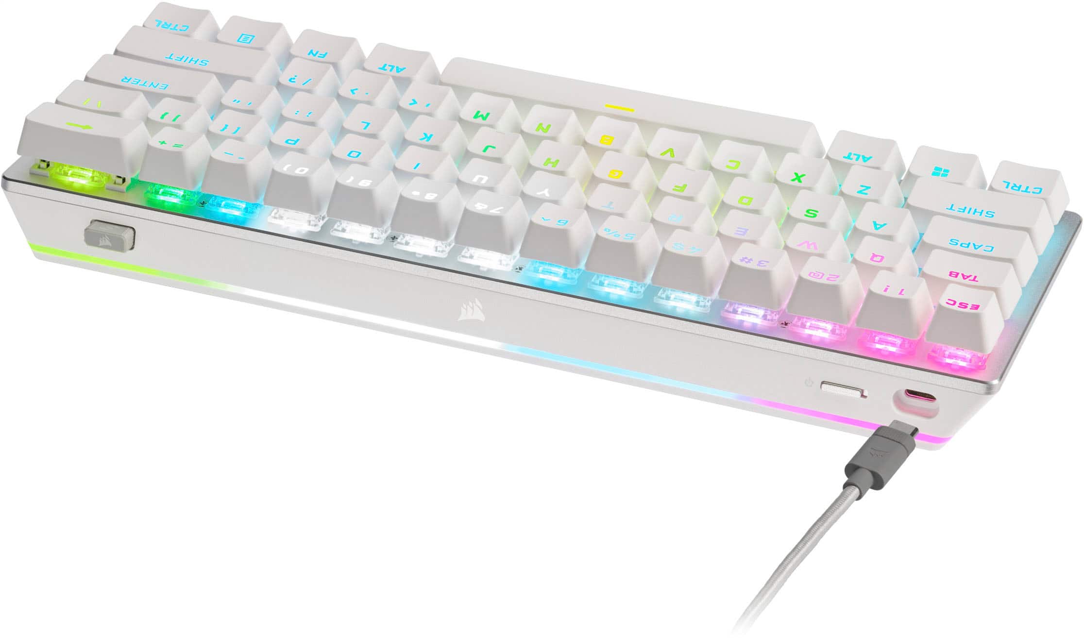 Alt View 16. CORSAIR - K70 Pro Mini Wireless 60% RGB Mechanical Cherry MX SPEED Linear Switch Gaming Keyboard with swappable MX switches - White.