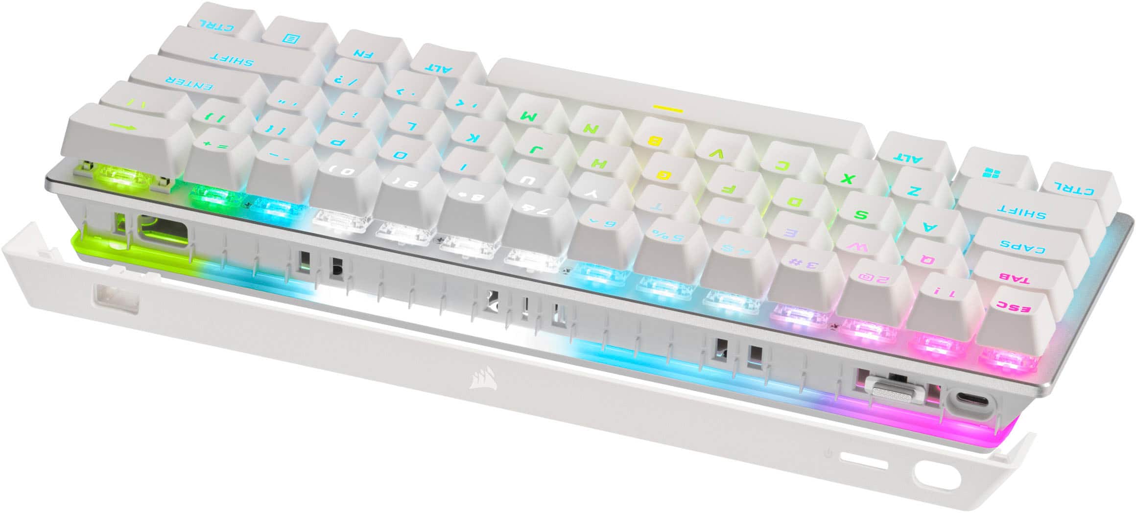 Alt View 17. CORSAIR - K70 Pro Mini Wireless 60% RGB Mechanical Cherry MX SPEED Linear Switch Gaming Keyboard with swappable MX switches - White.