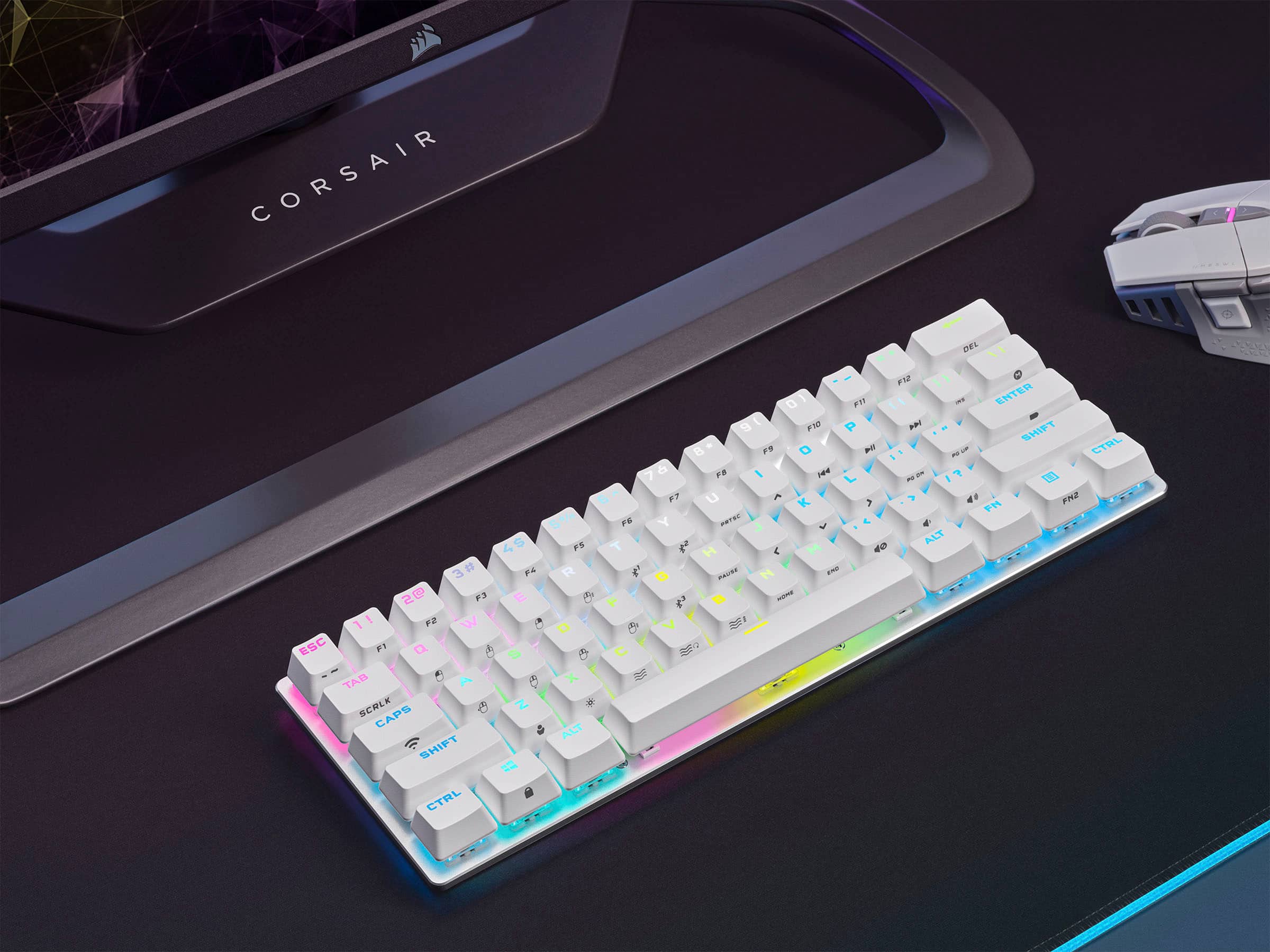 Alt View 18. CORSAIR - K70 Pro Mini Wireless 60% RGB Mechanical Cherry MX SPEED Linear Switch Gaming Keyboard with swappable MX switches - White.