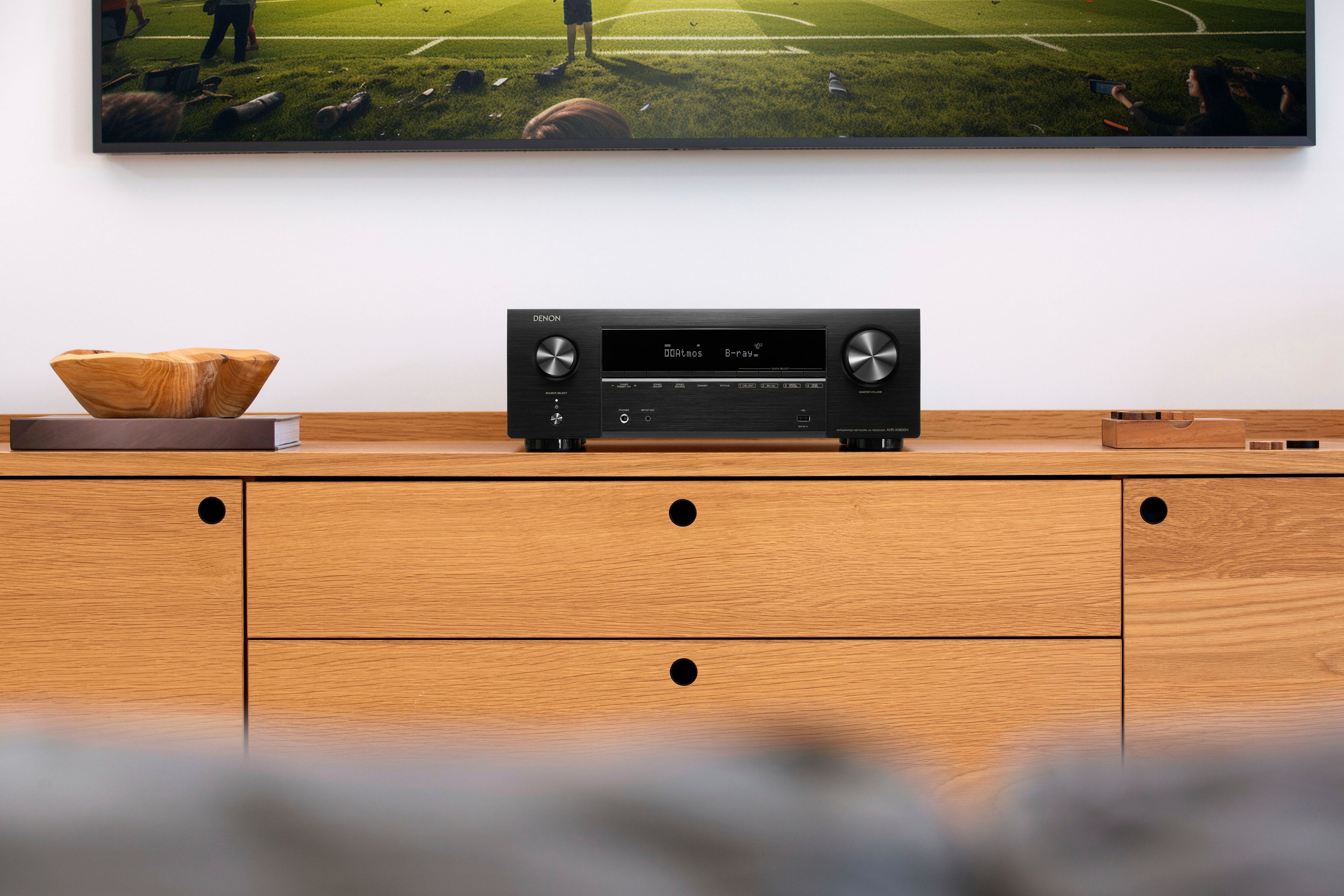 Denon AVR-X1800H Home 7.2-Ch. A/V Black Bluetooth HD 8K - Best HDR Built-In HEOS Ultra Compatible with Capable AVRX1800H Buy Receiver 80W Theater