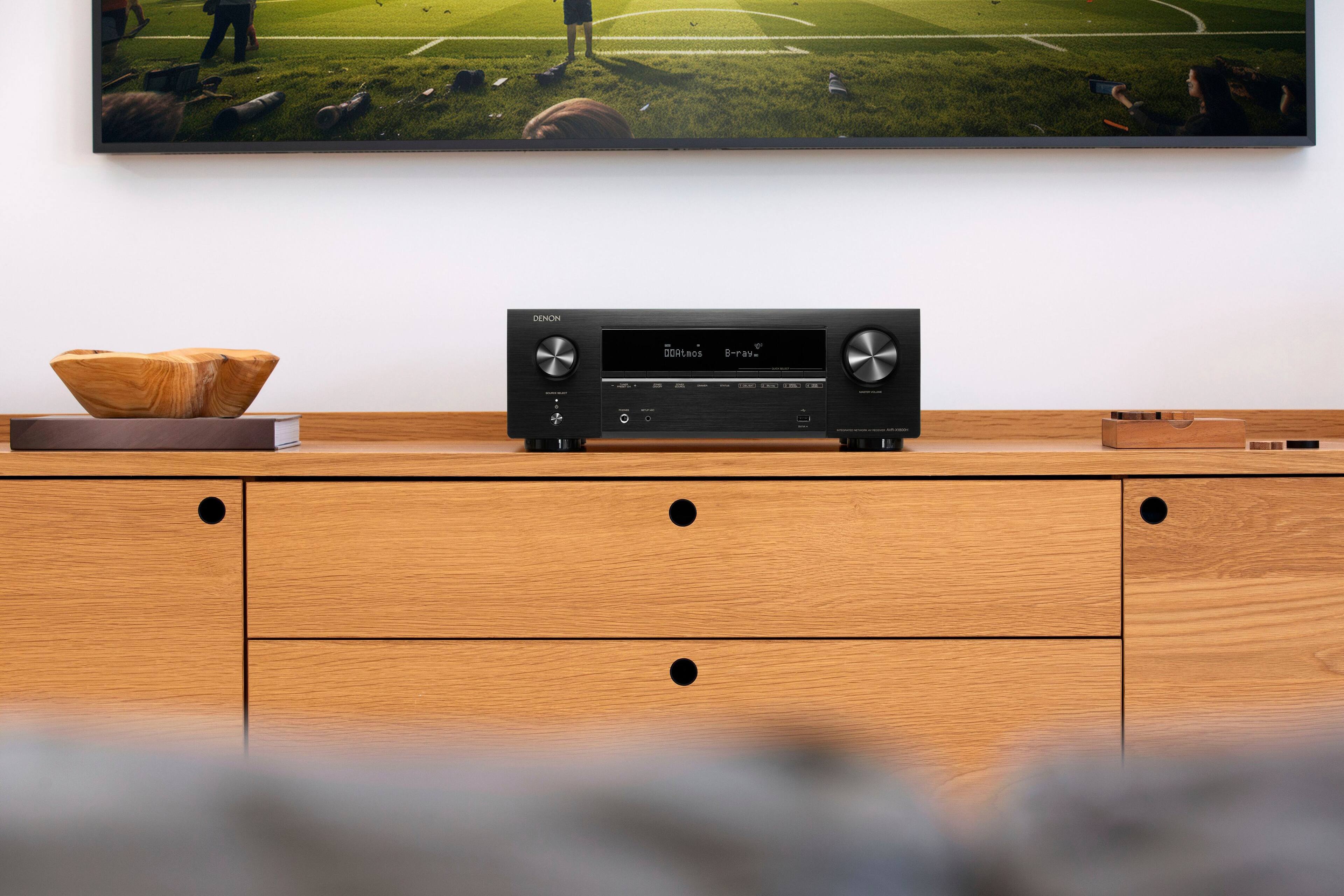Alt View 14. Denon - AVR-X1800H - 80W 7.2-Ch. Bluetooth Capable with HEOS 8K Ultra HD Built-In HDR Compatible A/V Home Theater Receiver - Black.