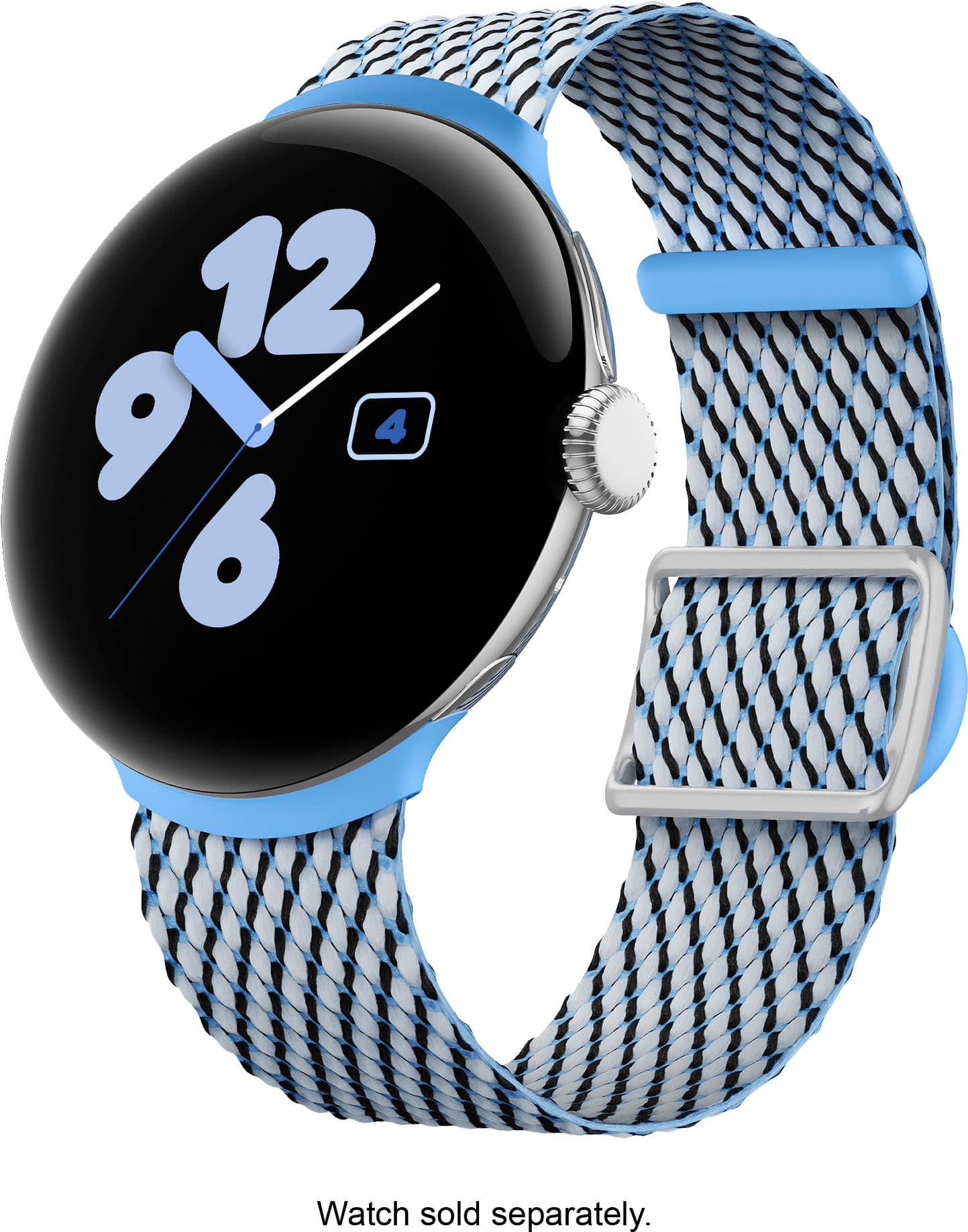 Left. Google - Pixel Watch 2 Woven Band - Bay.